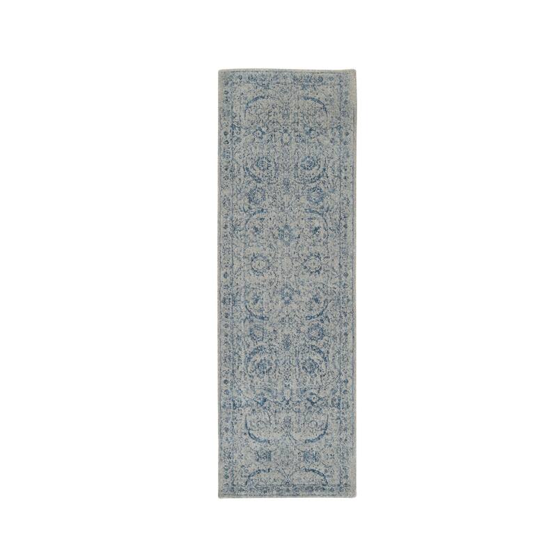 Shahbanu Rugs Fine Jacquard with Sickle Leaf Design Wool and Plant